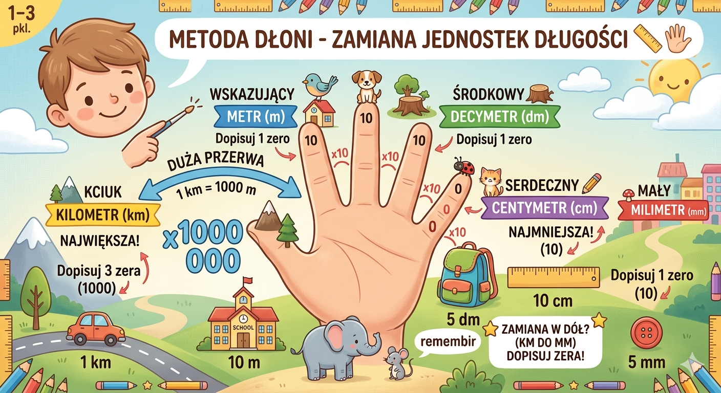 Metoda dłoni - zamiana jednostek